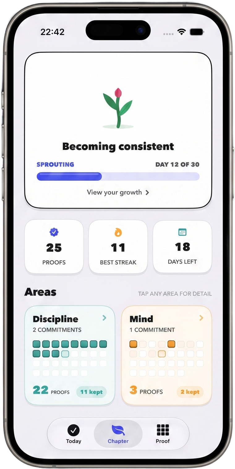 Evedra Chapter screen on iPhone 17 Pro