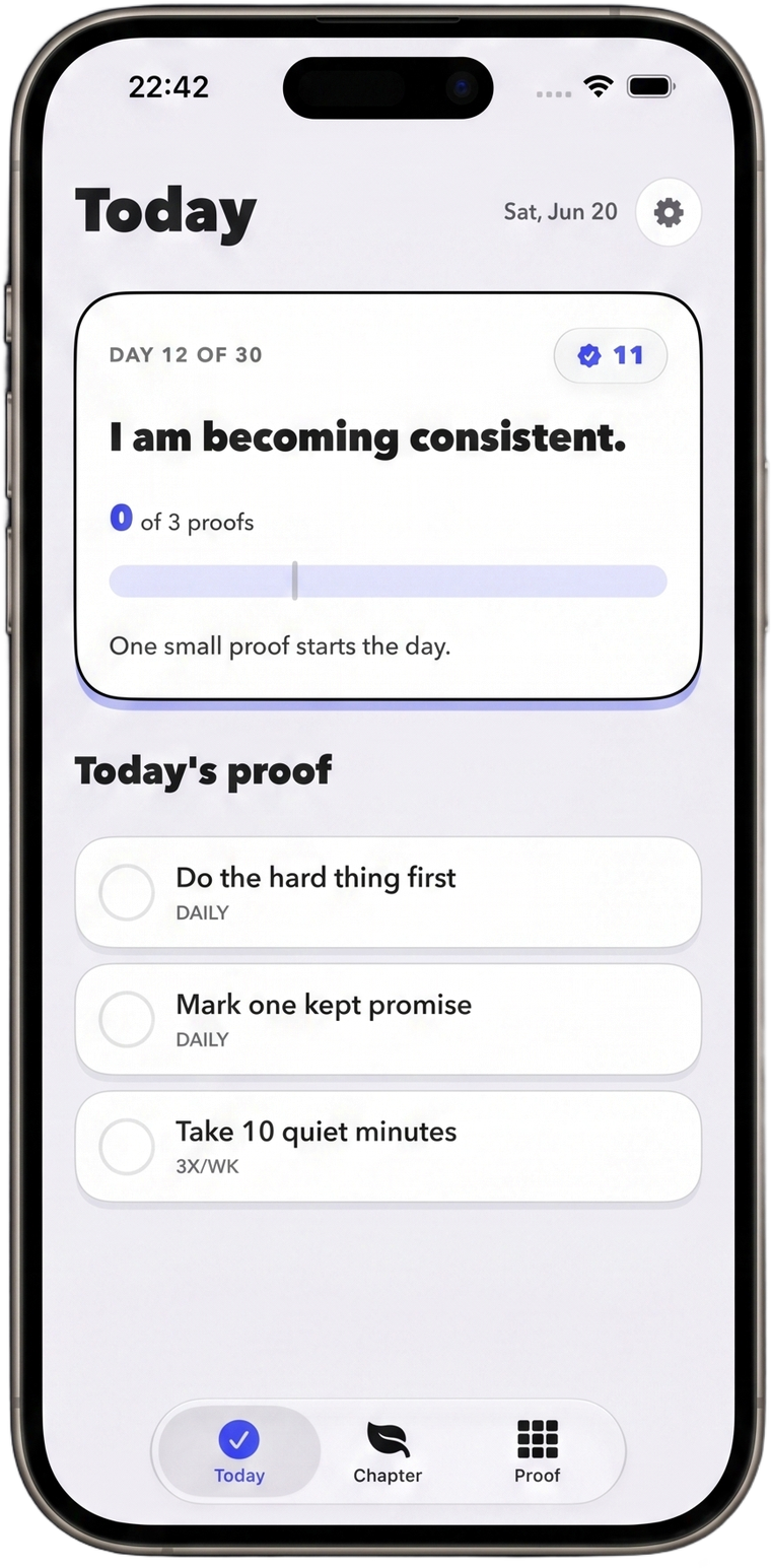 Evedra Today screen on iPhone 17 Pro